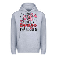 Heather Grey this girl will change the world Premium Hoodie - MaliasSmallBusiness