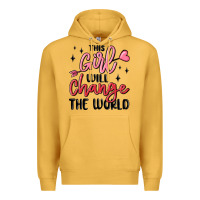 Mustard this girl will change the world Premium Hoodie - MaliasSmallBusiness