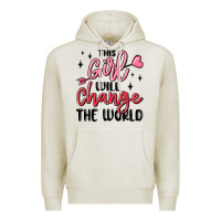 Oatmeal Heather this girl will change the world Premium Hoodie - MaliasSmallBusiness