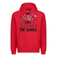 Red this girl will change the world Premium Hoodie - MaliasSmallBusiness