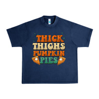 Navy thick thighs pumpkin pies Urban Heavy Tee - BarkalooDesign