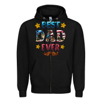 Black best dad ever Zipper Hoodie - HRA Design Shop