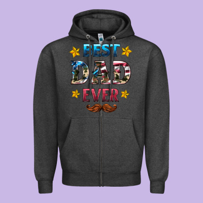 Best Dad Ever Zipper Hoodie Designed By Hra Design Shop