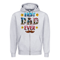 Heather Grey best dad ever Zipper Hoodie - HRA Design Shop