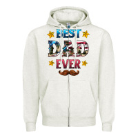 Oatmeal Heather best dad ever Zipper Hoodie - HRA Design Shop