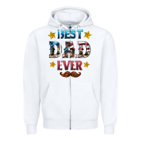 White best dad ever Zipper Hoodie - HRA Design Shop