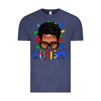 Vintage Denim autism afro man Vintage Tee - texasbilliewilder