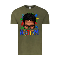 Vintage Olive autism afro man Vintage Tee - texasbilliewilder