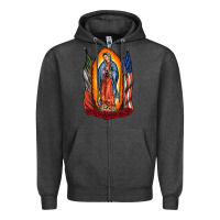 Charcoal Heather our lady Zipper Hoodie - RacoonDesign