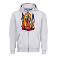 Heather Grey our lady Zipper Hoodie - RacoonDesign