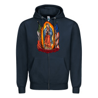 Navy our lady Zipper Hoodie - RacoonDesign