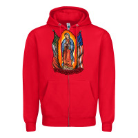 Red our lady Zipper Hoodie - RacoonDesign