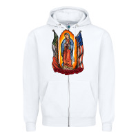 White our lady Zipper Hoodie - RacoonDesign