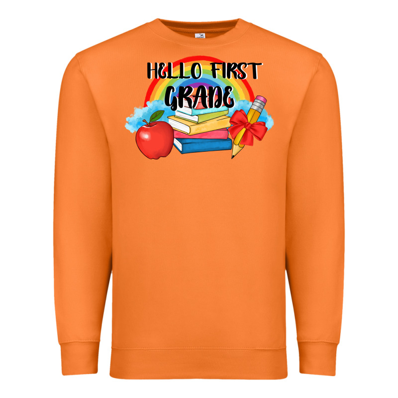 Back To School Hello First Grade 3200x2400 Premium Sweatshirt by AdoDesignShop | Teevron