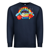 Navy back to school hello first grade 3200x2400 Premium Sweatshirt - AdoDesignShop