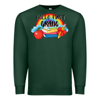 Sports Green back to school hello first grade 3200x2400 Premium Sweatshirt - AdoDesignShop