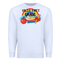 White back to school hello first grade 3200x2400 Premium Sweatshirt - AdoDesignShop