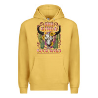 Antique Gold she kinda buck wild with bull skull Premium Hoodie - NancyCooperArtShop
