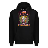 Black she kinda buck wild with bull skull Premium Hoodie - NancyCooperArtShop