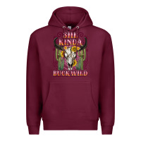 Burgundy she kinda buck wild with bull skull Premium Hoodie - NancyCooperArtShop