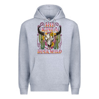 Heather Grey she kinda buck wild with bull skull Premium Hoodie - NancyCooperArtShop