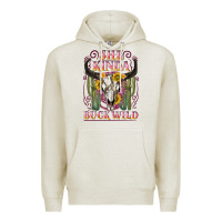 Oatmeal Heather she kinda buck wild with bull skull Premium Hoodie - NancyCooperArtShop