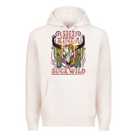 Pale Pink she kinda buck wild with bull skull Premium Hoodie - NancyCooperArtShop
