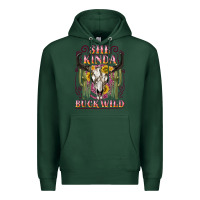 Sports Green she kinda buck wild with bull skull Premium Hoodie - NancyCooperArtShop