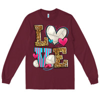 Burgundy love volleyball Long Sleeve Tee - Zillion Design Studio