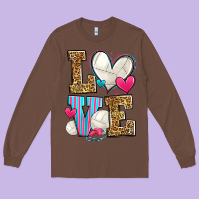 Love Volleyball Long Sleeve Tee Designed By Zillion Design Studio