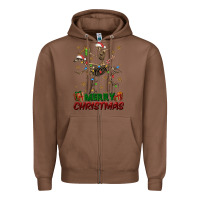 Chestnut merry christmas deer skeleton Zipper Hoodie - FaDigitalArtStudio
