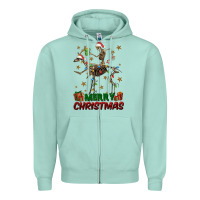 Seafoam merry christmas deer skeleton Zipper Hoodie - FaDigitalArtStudio