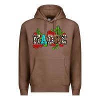 Chestnut madre with roses and cactus Premium Hoodie - AdoDesignShop