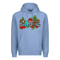 Colony Blue madre with roses and cactus Premium Hoodie - AdoDesignShop
