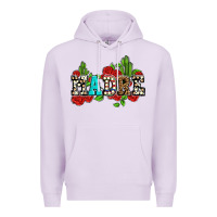 Lilac madre with roses and cactus Premium Hoodie - AdoDesignShop