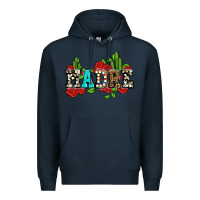 Navy madre with roses and cactus Premium Hoodie - AdoDesignShop