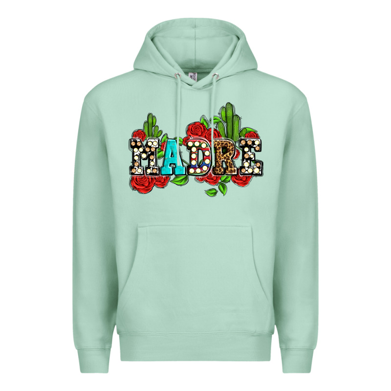 Madre With Roses And Cactus Premium Hoodie by AdoDesignShop | Teevron