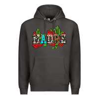 Smoke madre with roses and cactus Premium Hoodie - AdoDesignShop