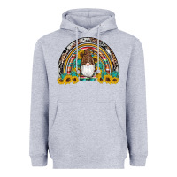 Heather Grey western gnome gemstones sunflowers rainbow Heavyweight Hoodie - Artiststas