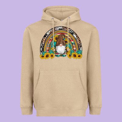 Western Gnome Gemstones Sunflowers Rainbow Heavyweight Hoodie Designed By Artiststas