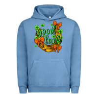 Pigment Pebble Blue St.Patrick's Good Luck Urban Hoodie - BundleAndBundleShop