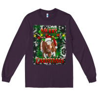 Plum merry christmas longhorn cow Long Sleeve Tee - RanaPortraitStore