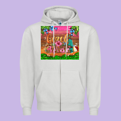 Beach Babe Zipper Hoodie Designed By Hra Design Shop