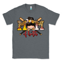 Charcoal Heather mom of both baseball and softball messy bun Classic Tee - Zillion Design Studio