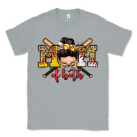 Heather Grey mom of both baseball and softball messy bun Classic Tee - Zillion Design Studio