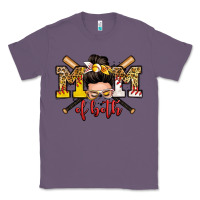 Lavender mom of both baseball and softball messy bun Classic Tee - Zillion Design Studio