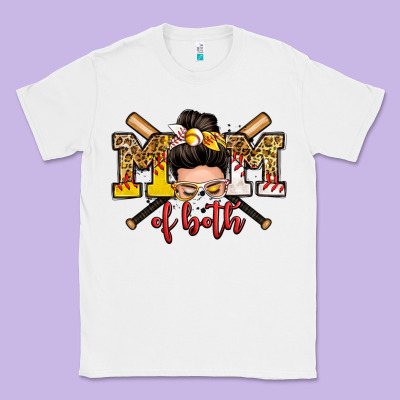 Mom Of Both Baseball And Softball Messy Bun Classic Tee Designed By Zillion Design Studio