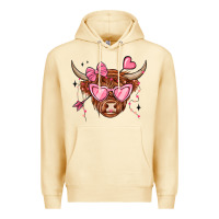 Pina Colada valentines day long haired cow Premium Hoodie - MaliasSmallBusiness