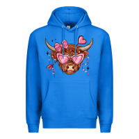 True Royal valentines day long haired cow Premium Hoodie - MaliasSmallBusiness