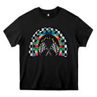 Black Racing Rainbow Heavy Core Tee - CowhideDigitalArt